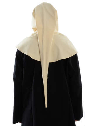 Mittelalter Gugel Aldrian in Beige Rückansicht
