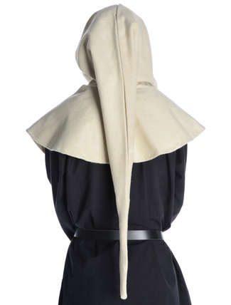 Mittelalter Gugel Dietleib in Beige Rückansicht