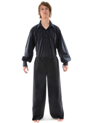 Mittelalter Hose Jovelin in Schwarz Frontansicht