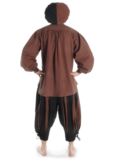 Mittelalter Schnürhemd Parzival in Braun Rückansicht