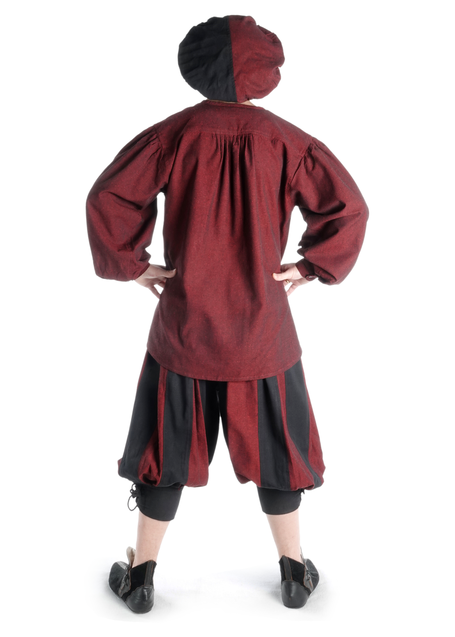 Mittelalter Schnürhemd Parzival in Rot Rückansicht