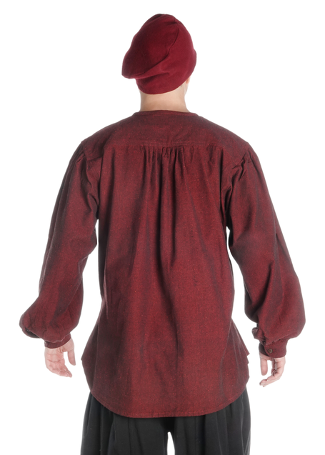 Mittelalter Schnürhemd Parzival in Rot Rückansicht 2