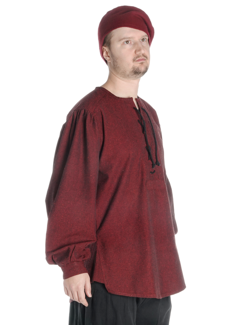 Mittelalter Schnürhemd Parzival in Rot Seitenansicht