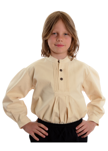 Mittelalter Kinderhemd Orilus in Beige Frontansicht