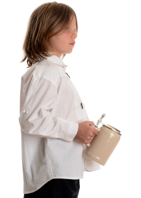 Mittelalter Kinderhemd Frimutel in Weiß Seitenansicht