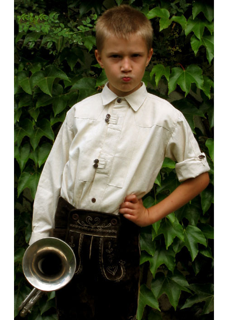 Mittelalter Kinderhemd Grandin in Beige Frontansicht