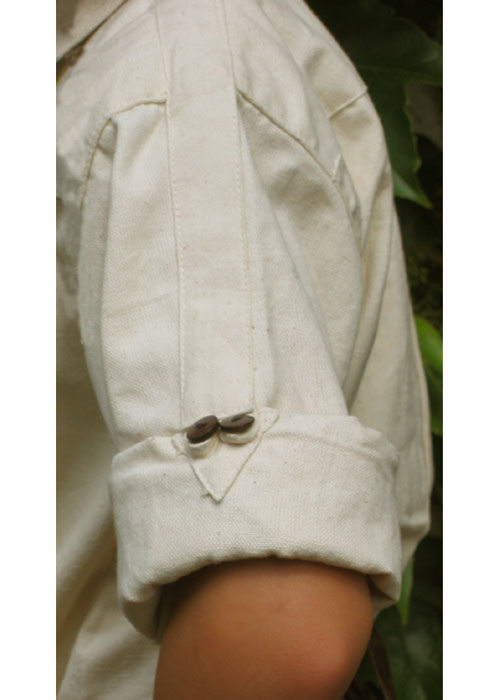 Mittelalter Kinderhemd Grandin in Beige Frontansicht 3