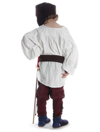 Mittelalter Kinderhemd Parzival in Beige Rückansicht 2