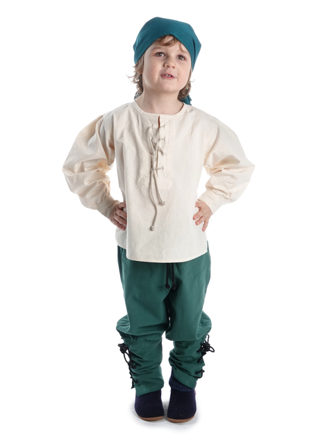 Mittelalter Kinderhemd Parzival in Beige Frontansicht