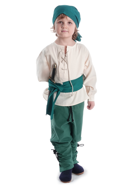 Mittelalter Kinderhemd Parzival in Beige Frontansicht 3