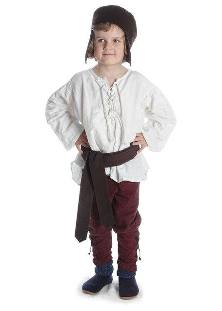Mittelalter Kinderhemd Parzival in Beige Frontansicht 6