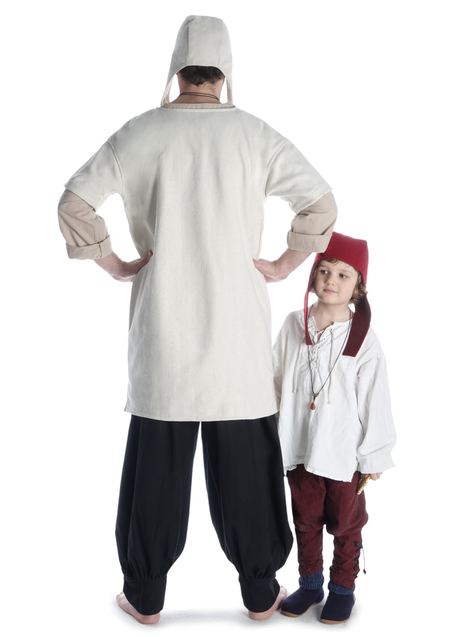 Mittelalter Kinderhemd Parzival in Beige Frontansicht 7