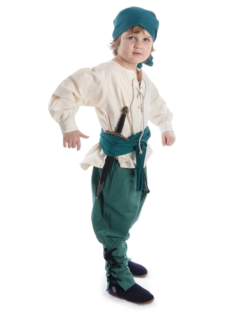 Mittelalter Kinderhemd Parzival in Beige Seitenansicht 2