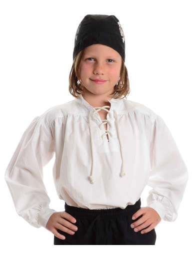 Mittelalter Kinderhemd Klingsor in WeiÃŸ Frontansicht