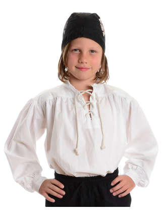 Mittelalter Kinderhemd Klingsor in Weiß Frontansicht