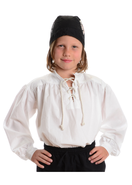 Mittelalter Kinderhemd Klingsor in Weiß Frontansicht