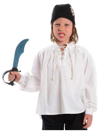 Mittelalter Kinderhemd Klingsor in Weiß Frontansicht 2