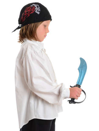 Mittelalter Kinderhemd Klingsor in Weiß Seitenansicht