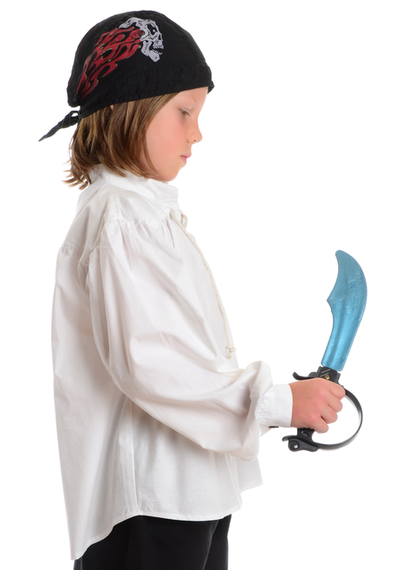 Mittelalter Kinderhemd Klingsor in Weiß Seitenansicht