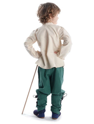 Mittelalter Kinderhemd Anfortas in Beige Rückansicht
