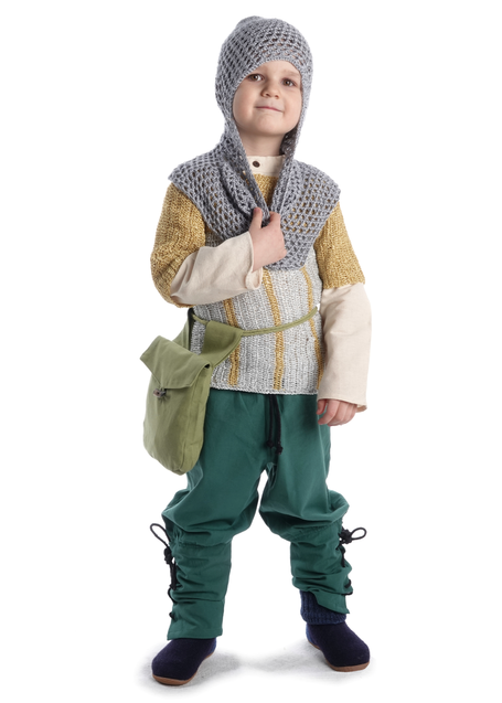 Mittelalter Kinderhemd Anfortas in Beige Frontansicht 4