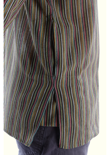 Mittelalter Fischerhemd grün multi in Grün gestreift Detailansicht 2