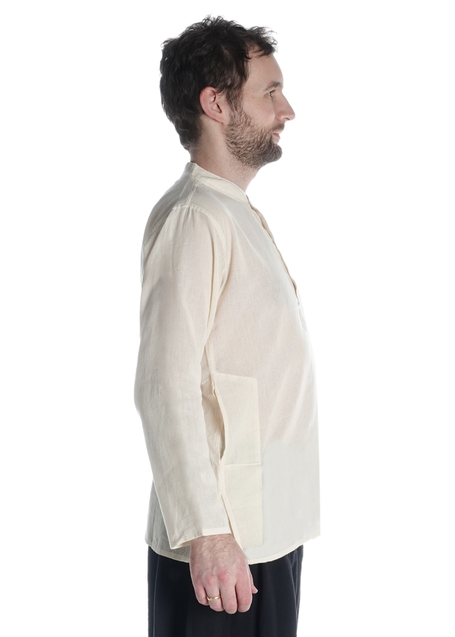 Mittelalter Hemd Anfortas in Beige Seitenansicht
