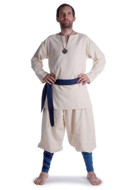 Mittelalter Tunika Hagen mittel in Beige Frontansicht 4