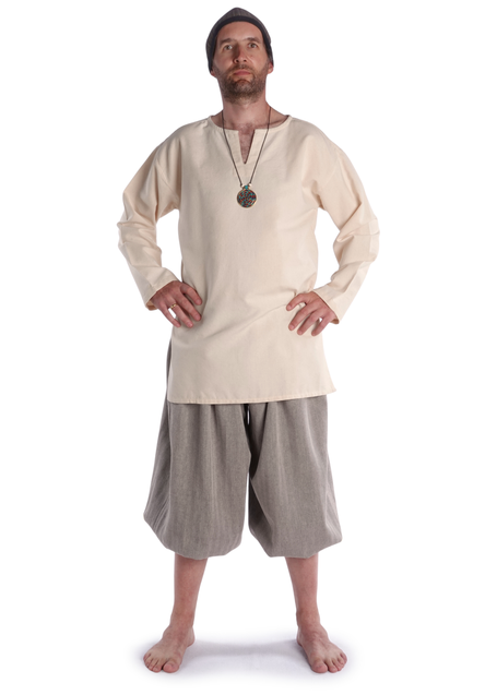 Mittelalter Tunika Hagen mittel in Beige Frontansicht 6