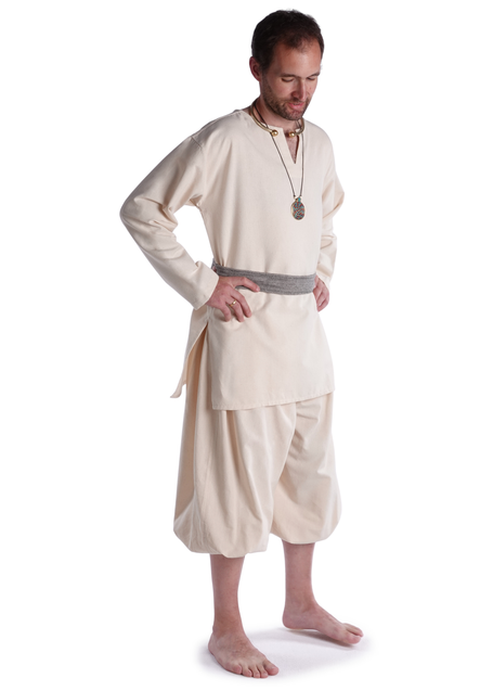 Mittelalter Tunika Hagen mittel in Beige Seitenansicht 2