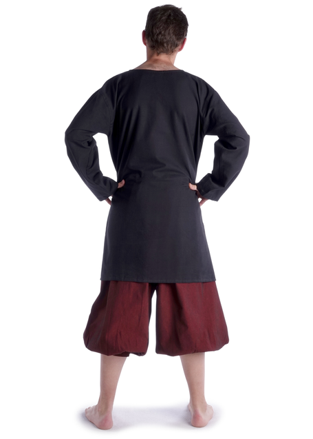 Mittelalter Tunika Hagen mittel in Schwarz Rückansicht 2