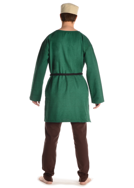Mittelalter Tunika Hagen mittel in Grün Rückansicht