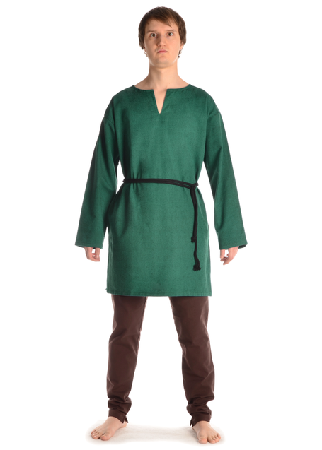 Mittelalter Tunika Hagen mittel in Grün Frontansicht
