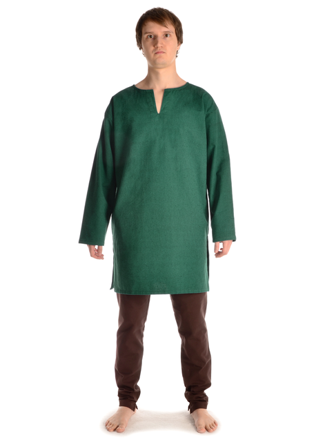 Mittelalter Tunika Hagen mittel in Grün Frontansicht 2