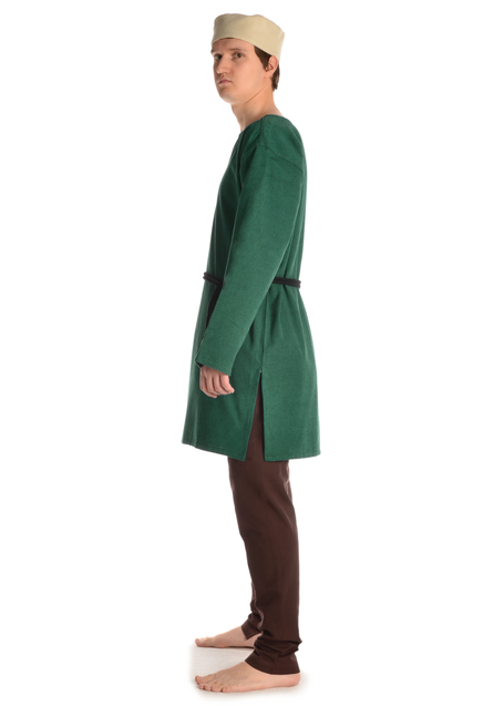 Mittelalter Tunika Hagen mittel in Grün Seitenansicht