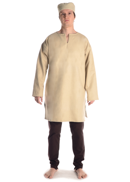 Mittelalter Tunika Dietrich in Beige Frontansicht 2