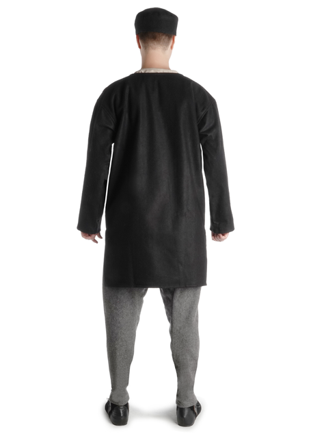 Mittelalter Tunika Dietrich in Schwarz Rückansicht