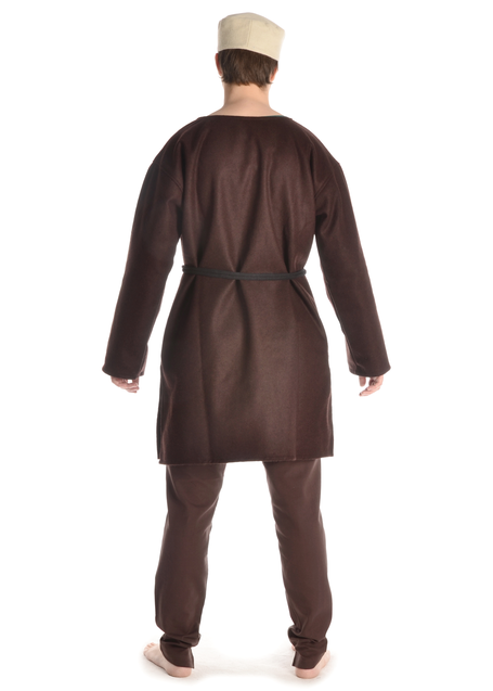 Mittelalter Tunika Dietrich in Braun Rückansicht