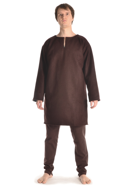 Mittelalter Tunika Dietrich in Braun Frontansicht 2