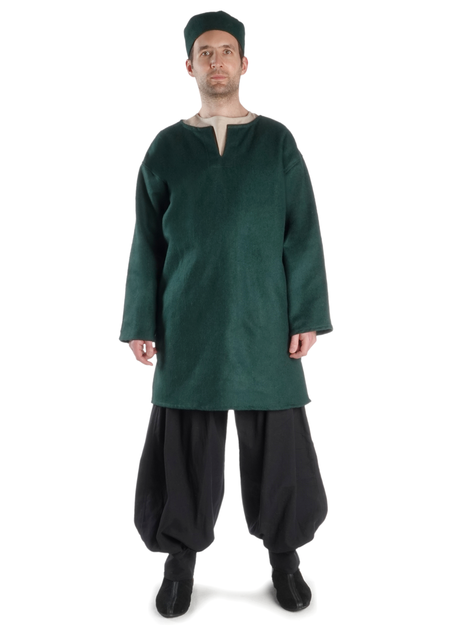 Mittelalter Tunika Dietrich in Grün Frontansicht