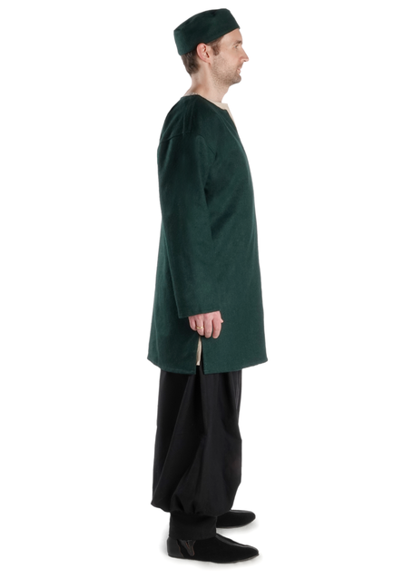 Mittelalter Tunika Dietrich in Grün Seitenansicht