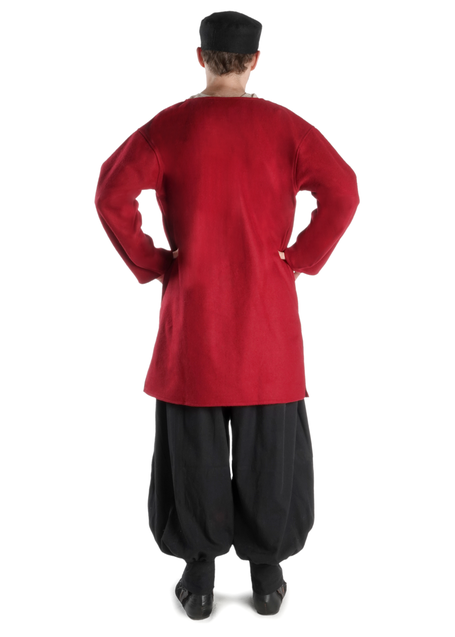 Mittelalter Tunika Dietrich in Rot Rückansicht
