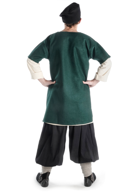 Mittelalter Tunika Ebo in Grün Rückansicht
