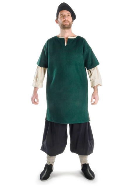 Mittelalter Tunika Ebo in Grün Frontansicht