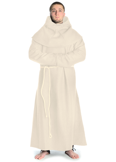 Mittelalter Kutte Halzebier (Set) in Beige Frontansicht