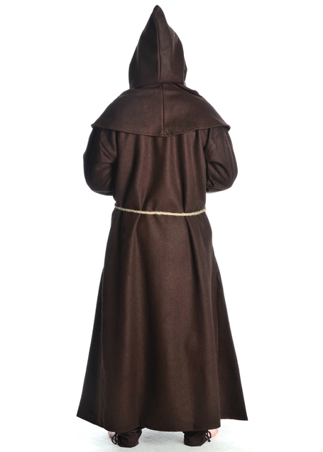 Mittelalter Kutte Halzebier (Set) in Braun Rückansicht 2