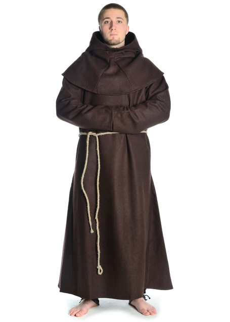 Mittelalter Kutte Halzebier (Set) in Braun Frontansicht 2