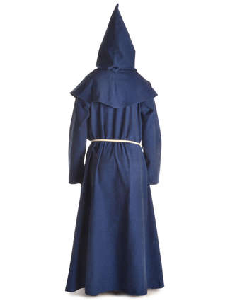 Mittelalter MÃ¶nchskutte Halzebier (Set) in Blau RÃ¼ckansicht