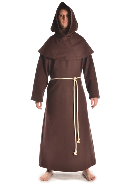 Mittelalter Mönchskutte Halzebier (Set) in Braun Frontansicht
