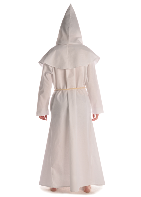 Mittelalter Mönchskutte Halzebier (Set) in Weiß Rückansicht 2